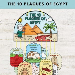 The 10 Plagues of Egypt Hanging Craft | Bible Activity for Kids | Sunday School Printable | Color & Cut Old Testament Craft | Printable - Etsy