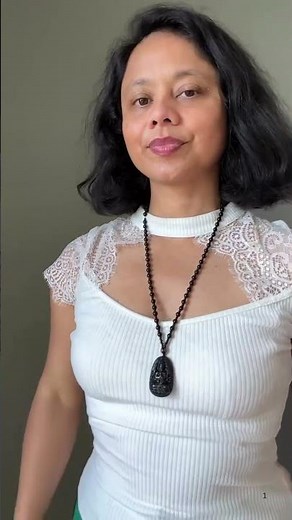 Black Obsidian Necklace Kwan Yin Goddess Protection