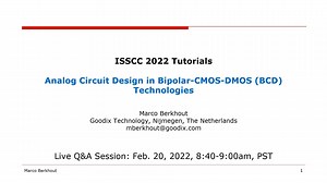 ISSCC 2022-T1 Analog Circuit Design in Bipolar CMOS DMOS BCD Technologies