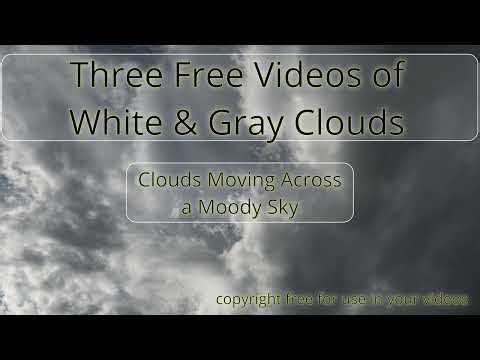 Three free clips of gray blowing across the blue sky. All copyright free.