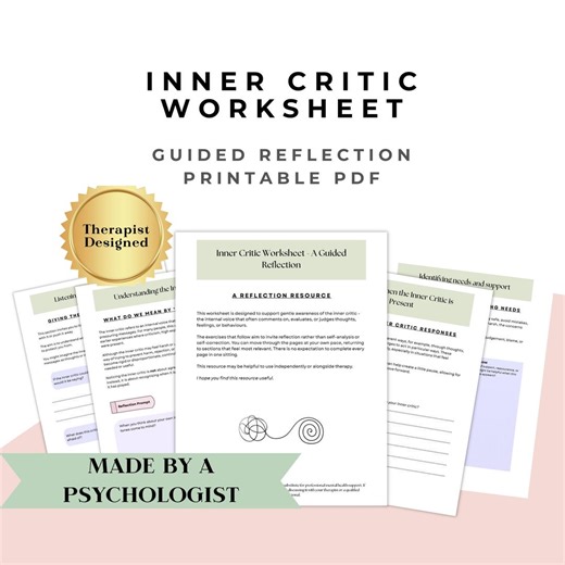 Inner Critic Worksheet – Guided Reflection | Trauma-informed Therapy Resource - Etsy Australia