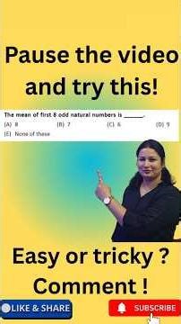 👉 Mean of First 8 Odd Numbers 🤔 | Grade 7 Maths