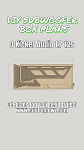 36K views · 334 reactions | Kicker Audio DIY Subwoofer Box Plans (3) L7 12s #caraudio #subwooferbox #diy #12v | CustomLowz | Facebook