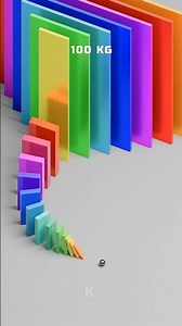 Satisfying fall Simulation with Colorful Domino! #asmr #3danimation #blender