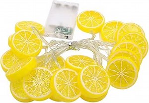 LED Fruit Shape Decorative String Light Battery Light Orange Lime (19.6 feet / 40 Lights, Lime Slices)