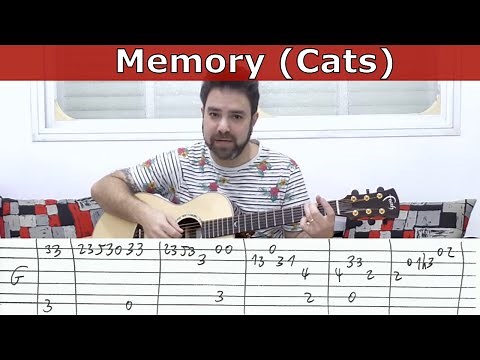 Fingerstyle Tutorial: Memory (Cats - Full Instrumental) -- Guitar Lesson w/ TAB