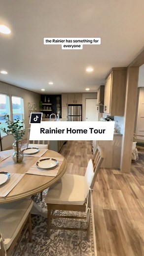 Check out the Rainier with us 🤩 #claytonhomes #manufacturedhomes #modularhomes #mobilehome #hometour #hometok #prefab #familyroomdecor #largehome #mobilehometour #blackshiplap #homebuying2024