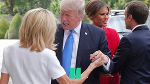 962K views · 1.8K reactions | The French first lady just became the latest victim of President Donald J. Trump's bizarre handshake  | HuffPost Politics | Facebook