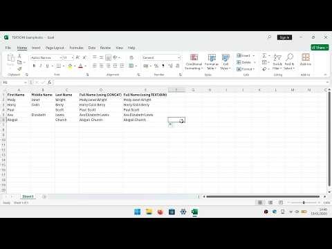MS Excel | combine data with the TEXTJOIN function