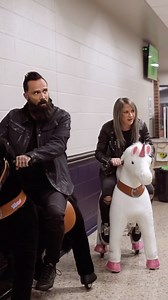 Ummm….a little backstage horseplay? Horsing around? #behindthescenes w @johnlcooper & @jenledger @winterjamtour Reel @kkryszak44 | Skillet Music