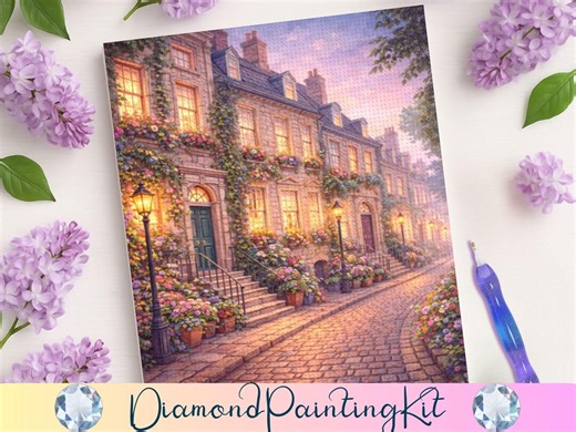 Luminara Homes Diamond Painting, Kinrowan Lane Street Scene, Fantasy Kingdom Wall Art, DIY Craft Kit for Book Lovers - Etsy