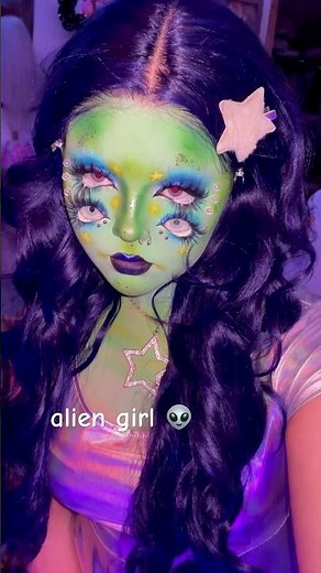 alien inspired makeup look 👽 #creativemakeup #makeup #makeupartist #alien
