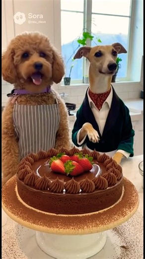 MAKE A CAKE with poodle and whippet #poodle #funny