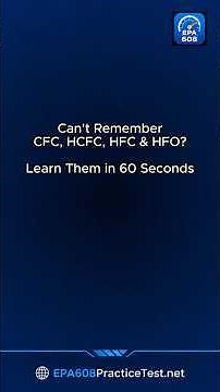 What Do CFC, HCFC, HFC & HFO Stand For? (EPA 608 Exam) #hvac #epa608
