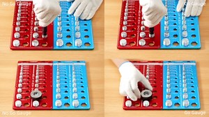 44 Nut and Bolt Thread Checker, 2 in 1 Bolt and Nut Identifier Gauge, Bolt Size and Thread Gauge with Metric and Standard,Inch and Centimeter Double Scale (Red + Blue): Amazon.com: Industrial & Scientific