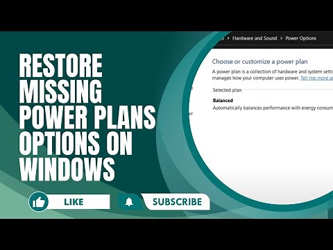 Restore Missing Power Plans Options on Windows