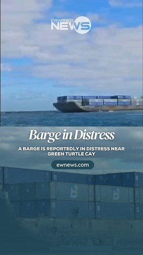 BREAKING: Eyewitness News understands that a barge is reportedly in distress off the coast of Green Turtle Cay. Details on the incident are limited at this time however officials have confirmed that the Ministry of Transport is expected to release a statement shortly. | Eyewitness News Bahamas