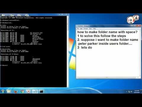 how to make folder name with space on cmd