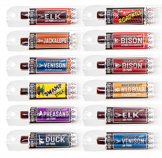 Wild Game Meat Sticks: A variety pack of exotic animals.