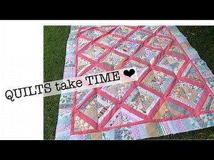 Quilts take time | finishing my $1 quilt | string quilt | sew along with me