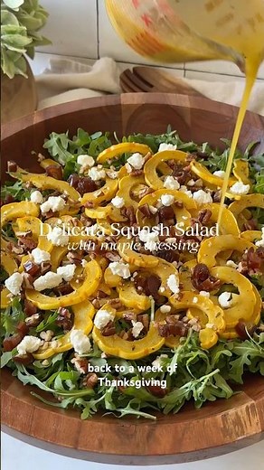 week of Thanksgiving side dishes ep.2: Delicata squash salad, arugula & maple! 🫶🏼 Recipe below ⬇️