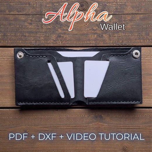 Minimal Leather Wallet Pattern PDF DXF | Simple Mens Wallet Leathercraft Diy - Etsy