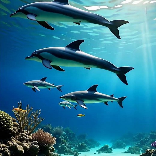 "Beautiful Dolphins Swimming Together | Ocean Life in 4K | Peaceful Nature Video"