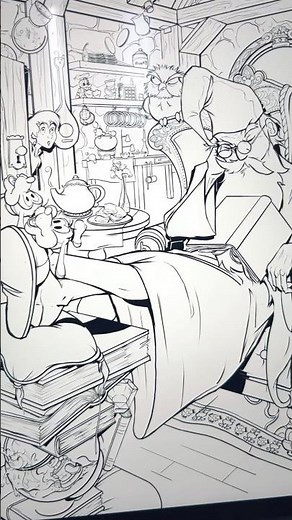 I finished the Line Art on my Merlin drawing from Disney’s Sword in the Stone #disney #art #drawing