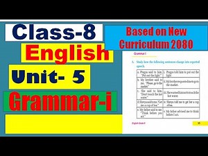 Grade 8 English Chapter 5 Grammar i // Class 8 English Unit 5 Grammar i