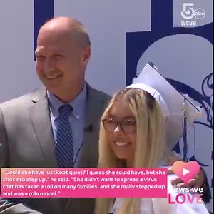 22K views · 210 reactions | ♥♥♥ WE LOVE THIS! A Leominster High School senior who missed her graduation because of COVID-19 was honored during a special ceremony ... Her principal says her honesty makes her a true role model. Watch>>> | WCVB Channel 5 Boston | Facebook