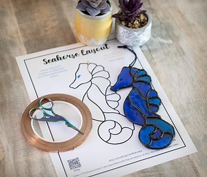 Pattern- Seahorse Stained Glass Suncatcher - Etsy UK