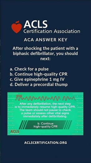 ACLS Megacode 4 Q4 Answer Key #acls #reels #aclsmegacode
