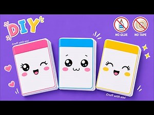 DIY cute mini notebook / no glue no tape craft / easy paper craft / art stationery / back to school
