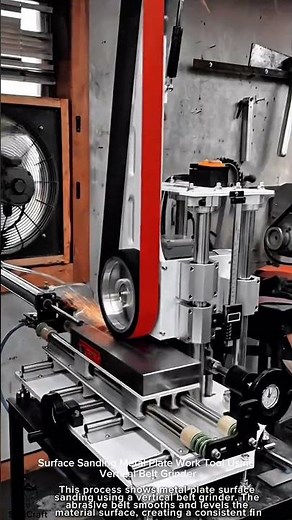 Surface Sanding Metal Plate Work Tool Using Vertical Belt Grinder #worktool
