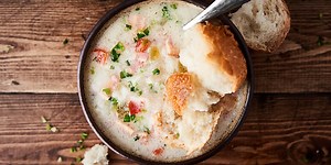 Crockpot Potato Soup Recipe - w/ Frozen Hash Browns, Bacon, Ham