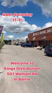 We are open today 11am to 5pm! Come check out our full line of Canadian Made sofas and sectionals, custom made bedrooms, patios, decor and so much more!!! Family owned and operated! King’s Distribution 501 Welham Rd in Barrie | Kings Distribution Inc.