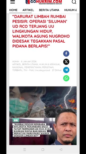 Dugaan Kejahatan Lingkungan di Rumbai: Pabrik Beracun