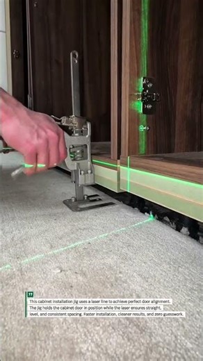 Perfect Cabinet Door Alignment Using Laser Jig #Carpentry #Cabinet #Shorts