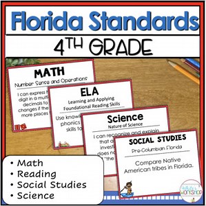 4th Grade ELA, Math, Science, and Social Studies Standards BUNDLE
