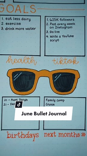 June Bullet Journal Inspiration: Sunflower Handwriting