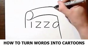 Artist Practices Drawing by Turning Words Into Cartoons