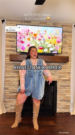 Functional Rhinestone Romper for Stylish Outfits