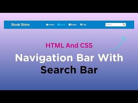 HTML and CSS For The Navigation Bar With A Search Bar And Icons | HTML & CSS Tutorial