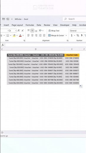 Extract Voucher Codes in Excel with One Formula!