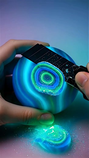 123K views · 1.2K reactions | Glowing Bath Ball Slicing ASMR - satisfying ai | DJ Satisfying | Facebook