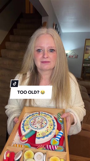 You’re never too old to make pretend food, or are you? What age did your child stop being interested in a play kitchen? #momsoftiktok #momhumor #lifewithkids #playkitchen #kids