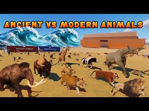 100 Ancient Animals VS 100 Modern Animals Race in Noah's Ark Planet Zoo included Mammoth, Elephant