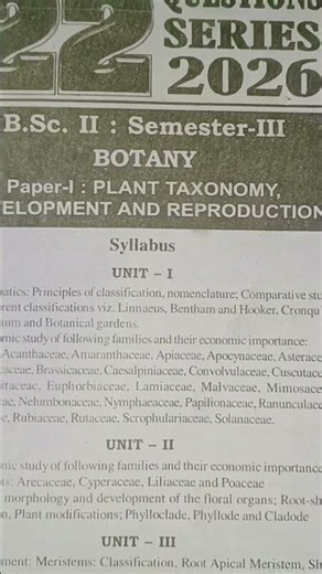 botany syllabus #bsc 3rd semester #lucknowuniversity#botany #syllabus #motivation #viral#shortsfeed