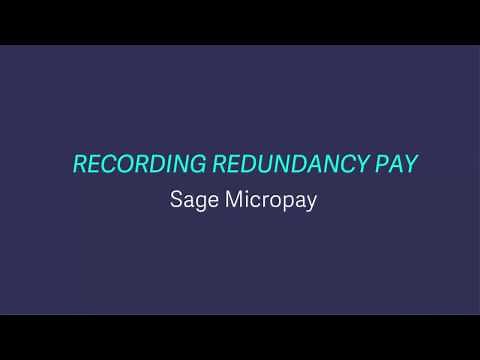 Sage Payroll (Micropay) - Recording redundancy pay