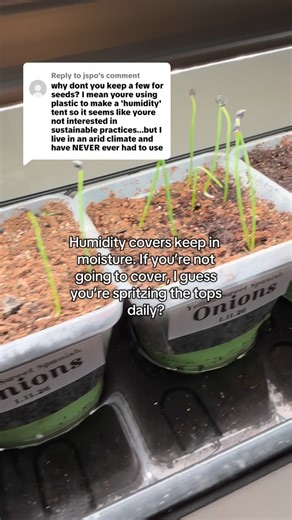 Louisa Cash on Instagram: "There is one lady who comments on all my videos and tells me my use of plastic wrap as a humidity cover is wildly unnecessary and wasteful. In one comment she stated that she lives in an arid environment and never in all her years had she ever needed to provide a humidity cover to germinate seeds. I tried her method and my seeds died. But really, the lesson here is if you don’t want to use plastic or a humidity dome, you better make sure that soil remains sufficiently